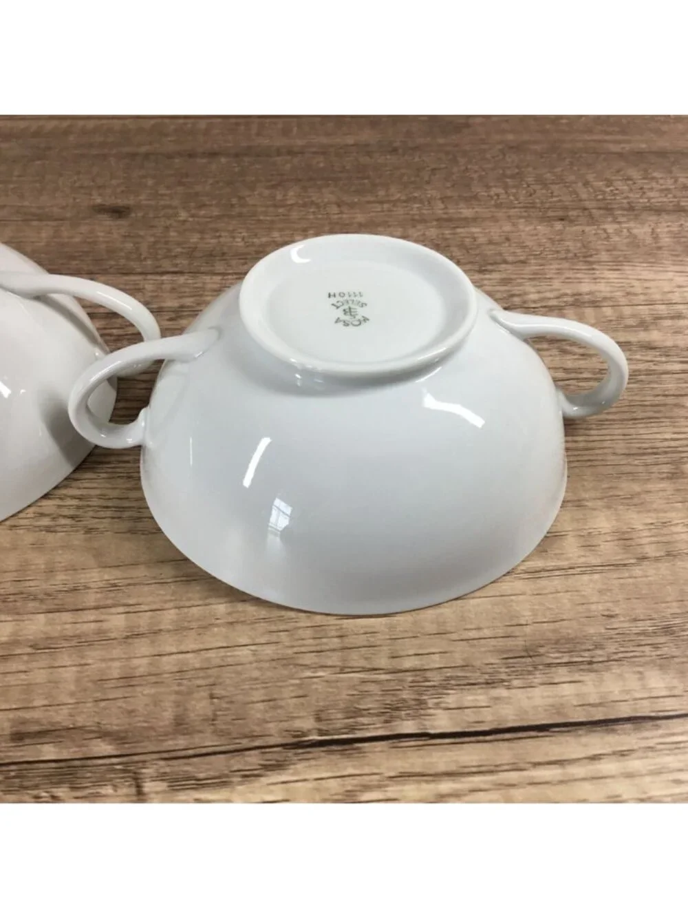 Mosa Select Japan Set of 2 White Porcelain Double-Handled Soup Bowls